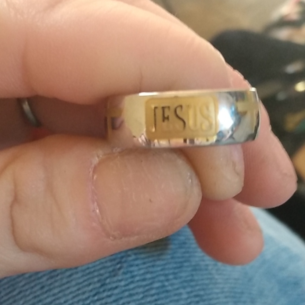 Sterling silver religious ring